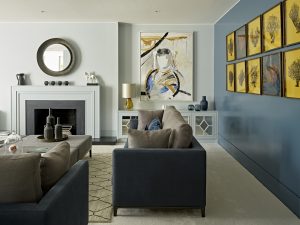 Esher Contemporary Open Plan Family Home Living Room Interior Design