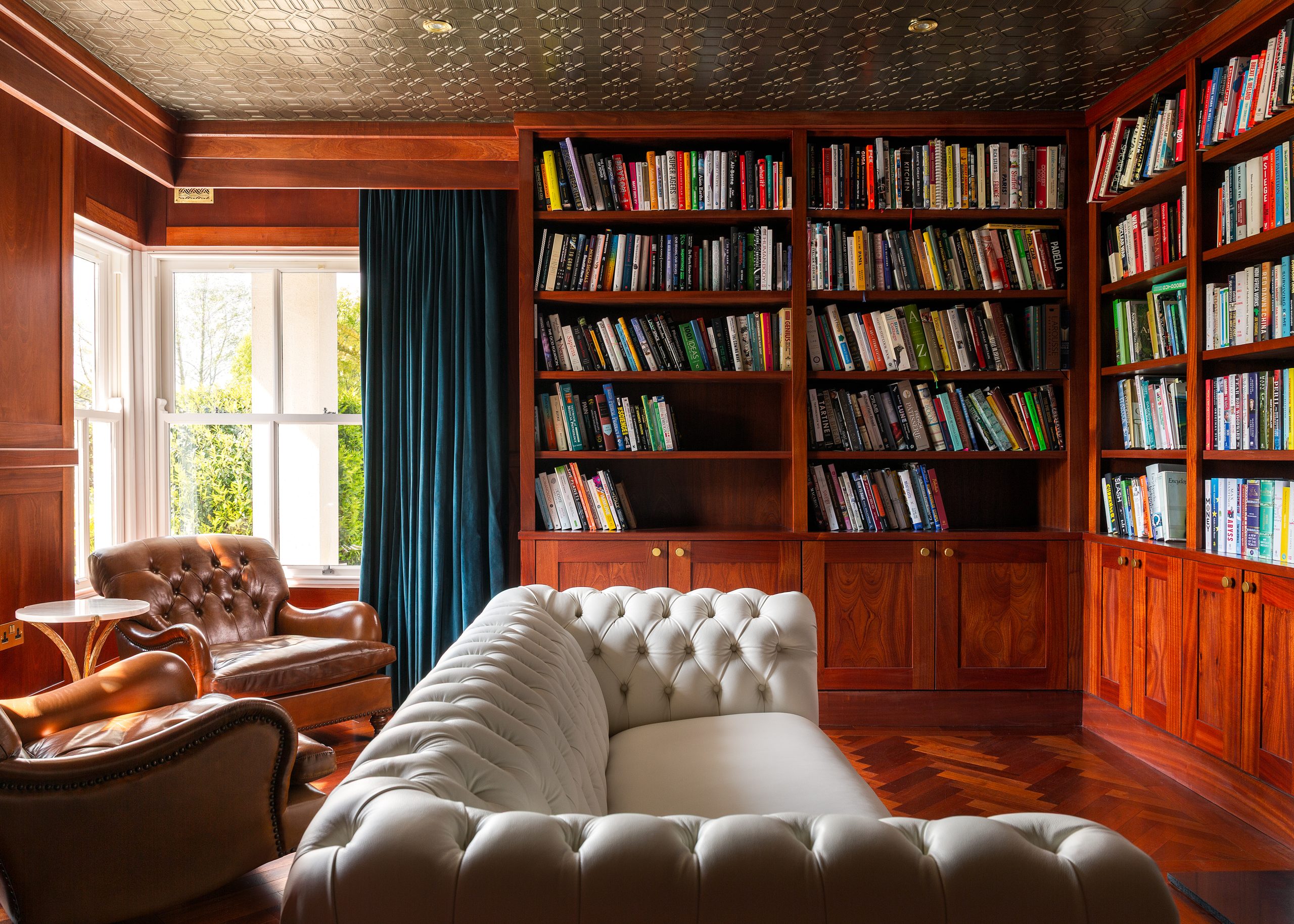 A Contemporary Library in Mahogany